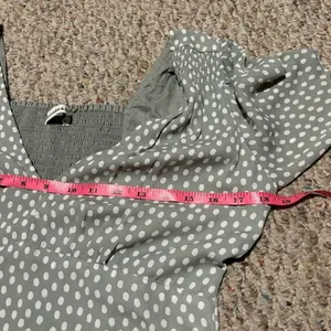 Abercrombie Flutter Sleeve Dress in Mint Dot Smocked- Size Medium thumbnail 5