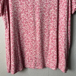 Old Navy Luxe Floral Pink V-Neck Short Sleeve Top Womens XXL Casual Wear Stretch thumbnail 4