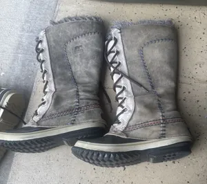 Sorel Cate the Great Tall Winter Boots, Leather Waterproof, Size 6 And thumbnail 1
