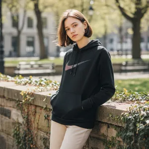 Nike Hoodie Womens Medium Black Drifit Swoosh Sweatshirt Sweater Ladies Gym thumbnail 12