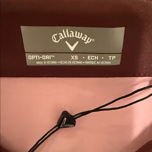 Callaway Women's Pink and Brown Sleeveless Golf Shirt. thumbnail 2