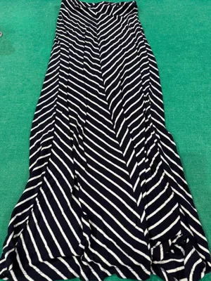 Blue and white striped maxi skirt thumbnail 1