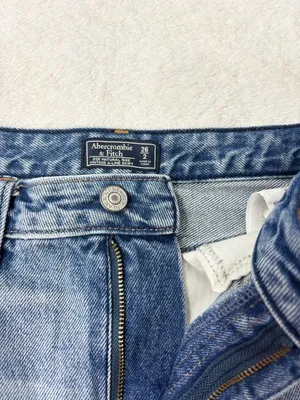 Abercrombie‎ & Fitch ZOE Natural Rise Vintage A-Line Light Blue Denim Skirt 26 thumbnail 6