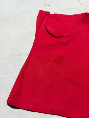 Zara NWT Strapless Red tube Top medium MSRP$30 thumbnail 5