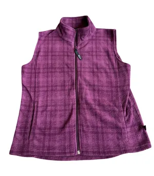 Woolrich Blackberry Hunt Purple Plaid Fleece Vest Full Zip Size M Women's thumbnail 1