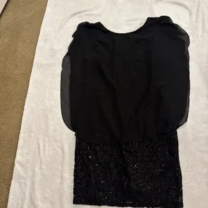 Midnight Velvet Black Sequin Mini Dress Sz 14 thumbnail 2