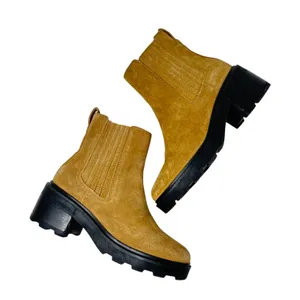 Madewell The Gwenda‎ Platform Ankle Boot Chunky Platform Suede Tan Size US 7 thumbnail 1