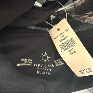 Aerie NWT Real Me Xtra Stretch Medium Support Sports Bra Black Size Medium M NEW thumbnail 8