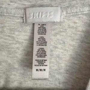 SKIMS Heather Grey Modal Cotton Long Sleeve Crew Neck Top Size M thumbnail 6
