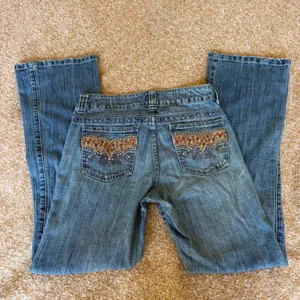Lee One True Fit Jean Womens 7/8M Blue Bootcut Denim Embroidered Pockets Y2K Vtg thumbnail 2