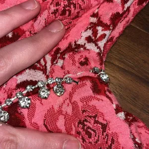 Women’s Zara Pink Blogger Favorite Jeweled Jacquard Valentines Day Mini Dress thumbnail 4