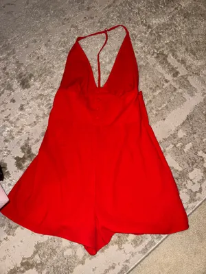 ASOS Halter Red Romper  thumbnail 2