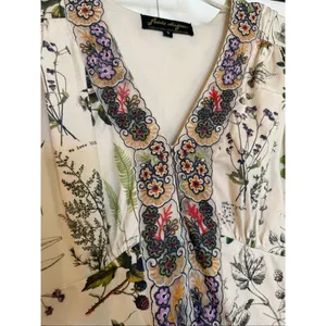 Anthropologie Gesha Designs Donna floral puff sleeve lace midi dress small thumbnail 4