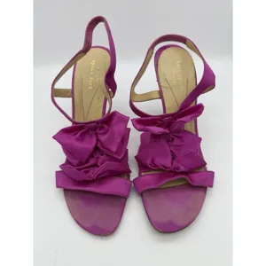 Kate Spade Slingback 4" Heels Size 8 Pink Bows Wedding Preppy Barbie Coquette thumbnail 2