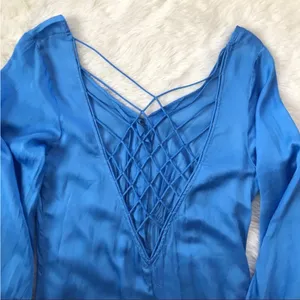 FREE PEOPLE Later Days Blue Button Front Long Sleeve Midi Dress Size‎ 0 New thumbnail 12
