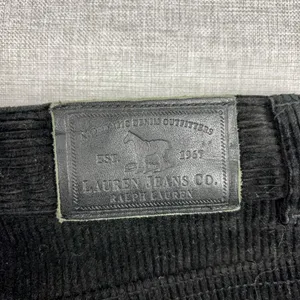 Lauren Ralph Lauren Corduroy Pants Womens 4P Black Petite Stretch Bootcut LRL thumbnail 2