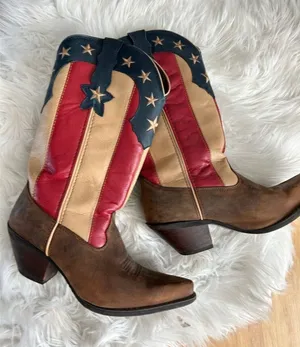 Durango Crush Cowboy Boots Women 8.5 USA Flag Patriot Western Rodeo Leather thumbnail 1