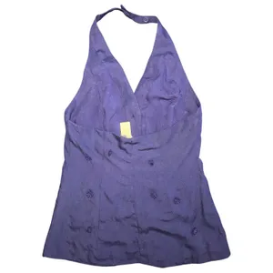 Maeve Linen‎ Blend Halter Vest Size Small Navy Blue Anthropologie Linen Summer thumbnail 4