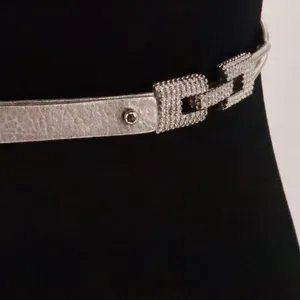 Vintage 80s‎ Chain Stretch Belt Womens Size S Silver Tone Metallic Glam Disco thumbnail 3