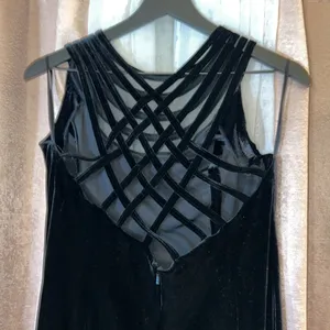 Gina Bacconi Size 10 Black Velour Maxi Gown thumbnail 4