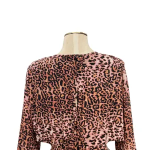 Anthropologie Ranna Gill Dress Midi Leopard‎ Print Cut Out Long Sleeve Size XL thumbnail 11