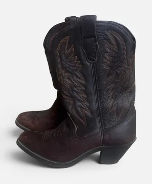Brown Leather Western Cowgirl Masterson RB7467 Cowboy Boots Womens 8M thumbnail 1