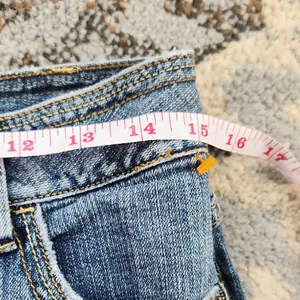 D Jeans Floral Embroidered Y2K Denim Jeans Blue Pink 30 thumbnail 4