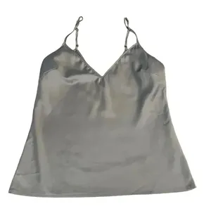 Zara Women’s Silver Gray Spaghetti Straps V-Neck Minimalist Top SZ S #1158 thumbnail 5