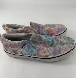 Vans Classic Slip On Pastel Tie Dye Heart Print Sneakers Womens 6 Multi Color thumbnail 3