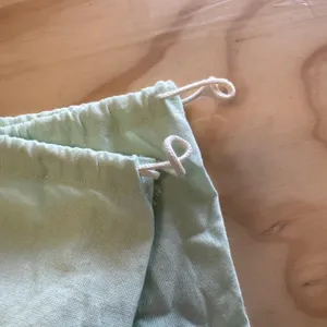 Off-White Light Green Cotton Drawstring Dust Bag Blue Logo 11.5x15.5‎ Travel thumbnail 4