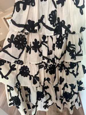 Sage The Label Black and white floral maxi dress with ruffles #floral #maxidress #feminine thumbnail 5