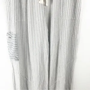 NEUTRAL GROUND Blue Striped High Rise Elastic Drawstring Waist Pants Small Boho thumbnail 10