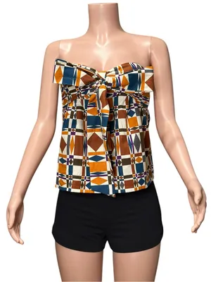 SÉZANE Tallulah Linen-Blend Halter Blouse, Ditsies 70s, FR34/US2 thumbnail 4