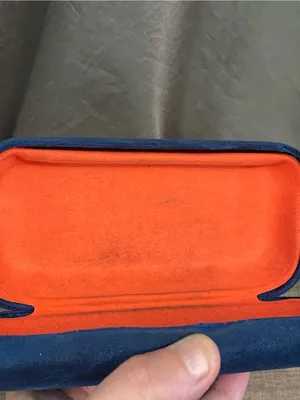 Gucci Hard Shell Velvet Eyeglass Case Blue & Orange Clamshell thumbnail 7