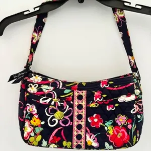 Vera Bradley Purse Shoulder Bag Retired Java Blue Cottagecore Floral Boho Whimsy thumbnail 1