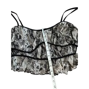 Urban Outfitters Sheer Snake Print‎ Crop Tank Top sz large thumbnail 5