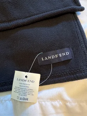 Lands' End Men's Charcoal Fleece Scarf thumbnail 2