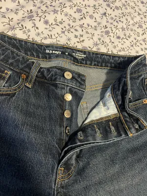 Old Navy Dark Wash OG Straight High Rise Denim Jeans thumbnail 3