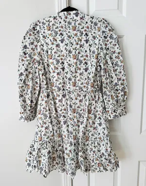 English Factory Floral Pintuck Smocked Mini Dress, Size M thumbnail 12