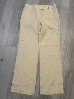 55% linen Calvin Klein Light Beige High-Waist‎ Trousers thumbnail 1