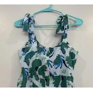 Cider Floral Multicolor Blue Green Dress Tie Strap Small S NEW thumbnail 5