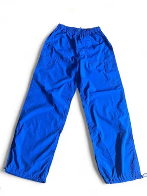 PINK Victoria’s Secret Electric Blue Parachute Pants Wide-Leg Cargo Pants Sz XL thumbnail 2