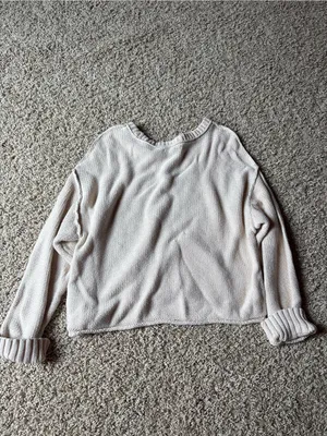 American Eagle Outfitters Cream Scoopneck Knit Sweater thumbnail 3