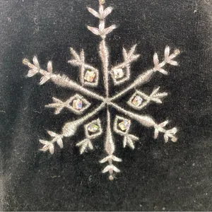 Bechamel Holiday velour sequin snowflakes party top Christmas XL Extra Large thumbnail 5