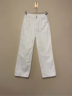 Rollas White Heidi High Rise Loose Straight Jeans Size 27 thumbnail 3