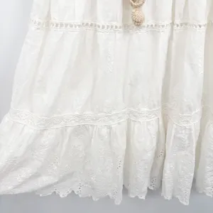 Anthropologie Womens Brittney Crochet Top Eyelet Boho Cottagecore Tiered Dress S thumbnail 5