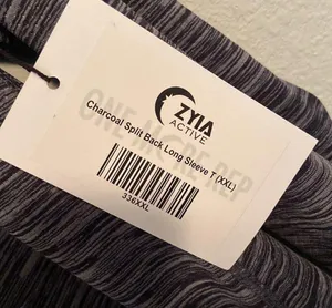 ZYIA Active charcoal split back long sleeve T XXL NWT thumbnail 2