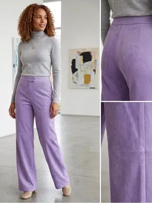 Norton McNaughton 12 Orchid Purple High Waisted‎ Wide Leg Pants Career thumbnail 2