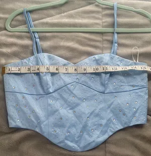 Sparkly Crop Top Blue thumbnail 6