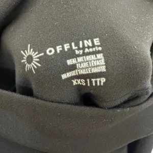 OFFLINE By Aerie Real Me High Waisted Crossover Flare Legging Womens XXS Black thumbnail 4